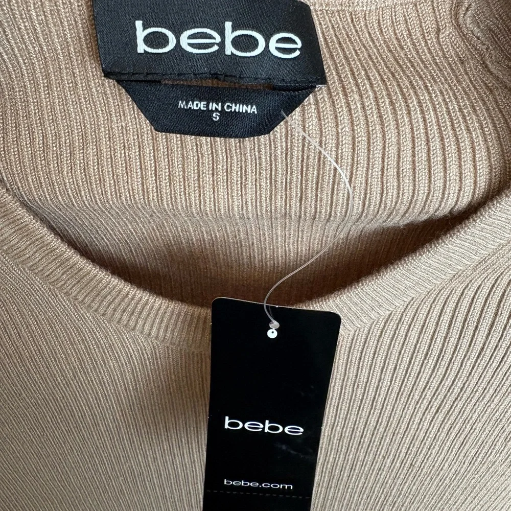 Bebe Tan Ribbed Knit Sweater - Picture 5 of 8